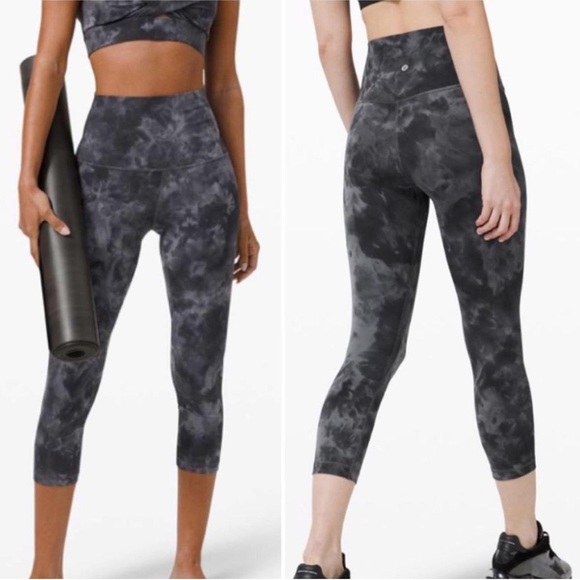 lululemon athletica Pants - Lululemon Align High-Rise Legging Crop 21" Diamond Dye Pitch Grey Graphite Sz 14